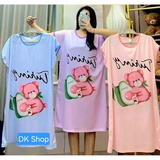 ชุดนอนกระโปรงฟรีไซส์ - 3xl หนัก 70 โลใส่ได้