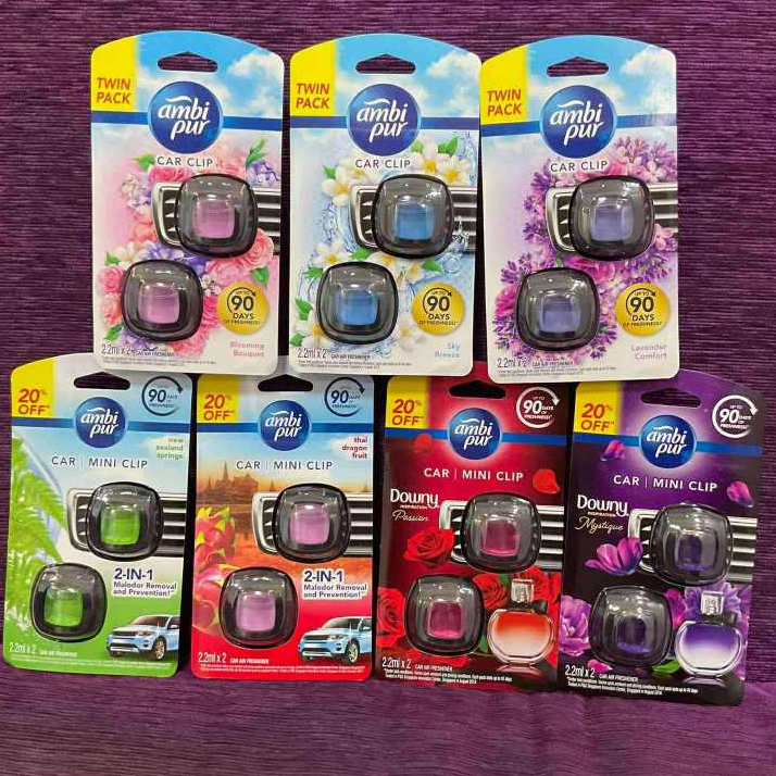 แพคสุดคุ้มAmbiPur Car Mini Series Air Freshener แอมบิเพอร์คาร์มินิ น้ำหอมปรับอากาศ  2.2ml