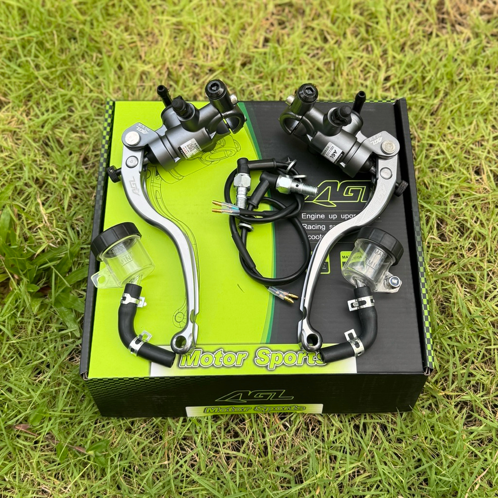 🛵🛵 ปั้มบนคู่ AGL เบอร์ 17.5 มิล ปั้มคู่ ทั้ง2ฝั่ง อุปกรณ์ครบ ใส่ Pcx160 Nmax Xmax Forza Drone รถไฟฟ้