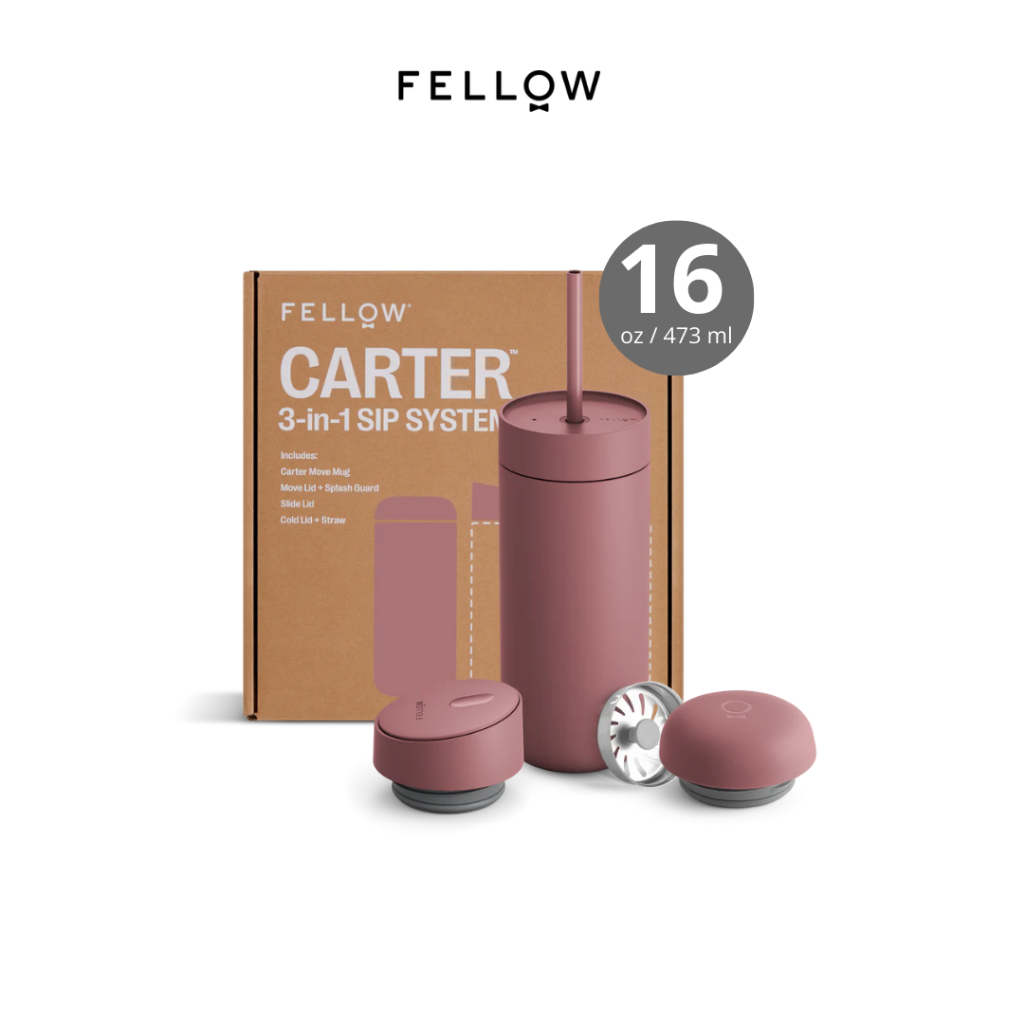 Fellow - Carter Move Mug 16 ออนซ์ พร้อม ฝา 3-in-1 Lid System แก้วเก็บความเย็น แก้วน้ำเคลือบเซรามิก