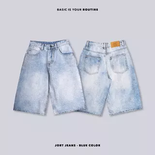 Highschool Basic Collection : Routine Baggy Jorts กางเกงยีนส์ขาสั้นไฮสคูลสีเฟด - BTB35098
