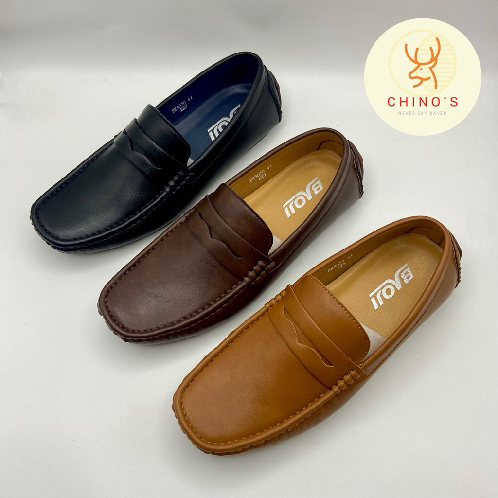 Baoji (บาโอจิ) รองเท้าคัทชู เพนนี โลฟเฟอร์ Driving Shoes รุ่น BK5070 (40-45