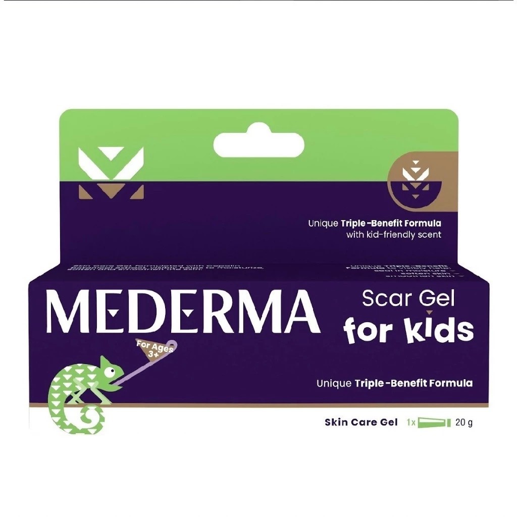 MEDERMA SCAR GEL KIDS 20G. มีเดอม่า สการ์ เจล คิดส์ เจลลดรอยแผลเป็น สำหรับเด็ก