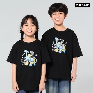 Yuedpao Oversize Screen Kids เสื้อยืดเด็ก สีสดใส ผ้านุ่ม สัมผัสเบาสบาย Dinosaur to the Galaxy (A)