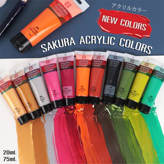 สีอะคริลิค Acrylic Color SAKURA ซากุระ รุ่น XAC สี ขนาด 20 ML. มีทั้งหมด44สี (จำนวน1หลอด)
