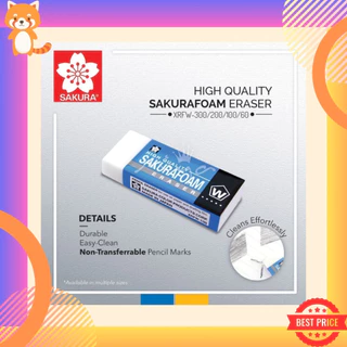 ยางลบโฟม SAKURA Foam Eraser ยางลบโฟม ลบสะะอาด สินค้าคุณภาพญี่ปุ่น