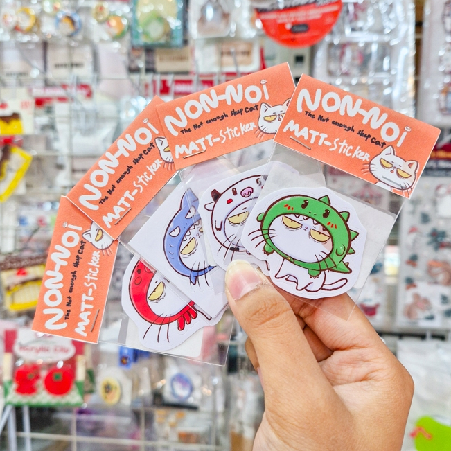 Sticker สติกเกอร์ ต้าวแมว นอนน้อย สู้ชีวิต! สติกเกอร์น้องแมวสุดน่ารัก ที่แฝงไปด้วยความง่วง [8.45AM]