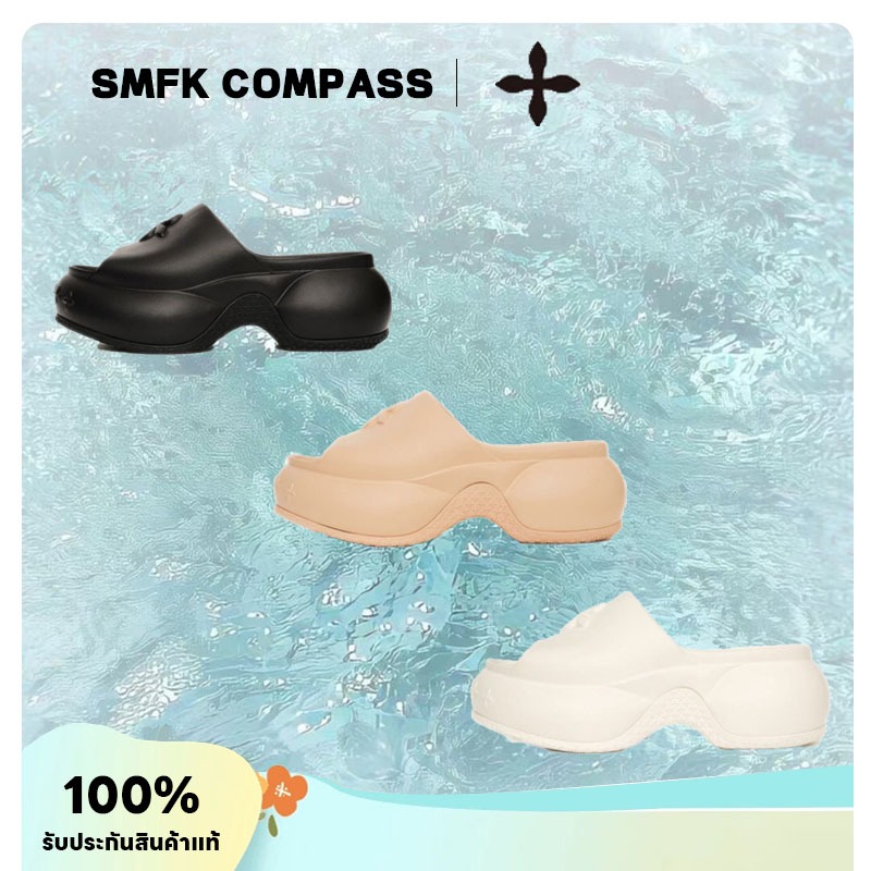 SMFK Compass รองเท้าแตะสวมแฟชั่น ใส่สบาย ผู้หญิงตัวเล็ก รุ่นฮิตมาใหม่ เสริมสูง 7ซม. ของแท้100% ไม่ใช