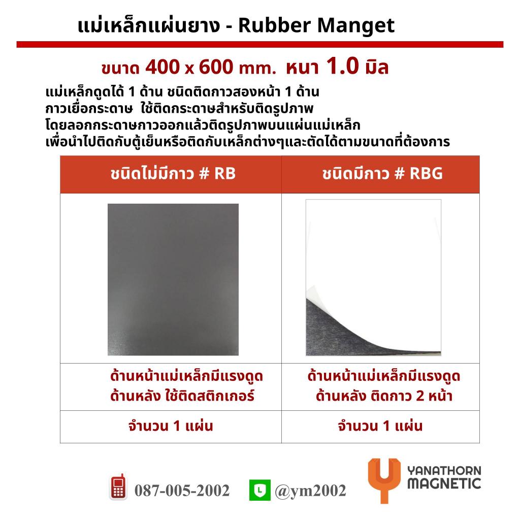 แม่เหล็กแผ่นยางใช้ติดป้ายรถ รูปภาพติดตู้เย็น หนา 1 มิล 400x600 mm.