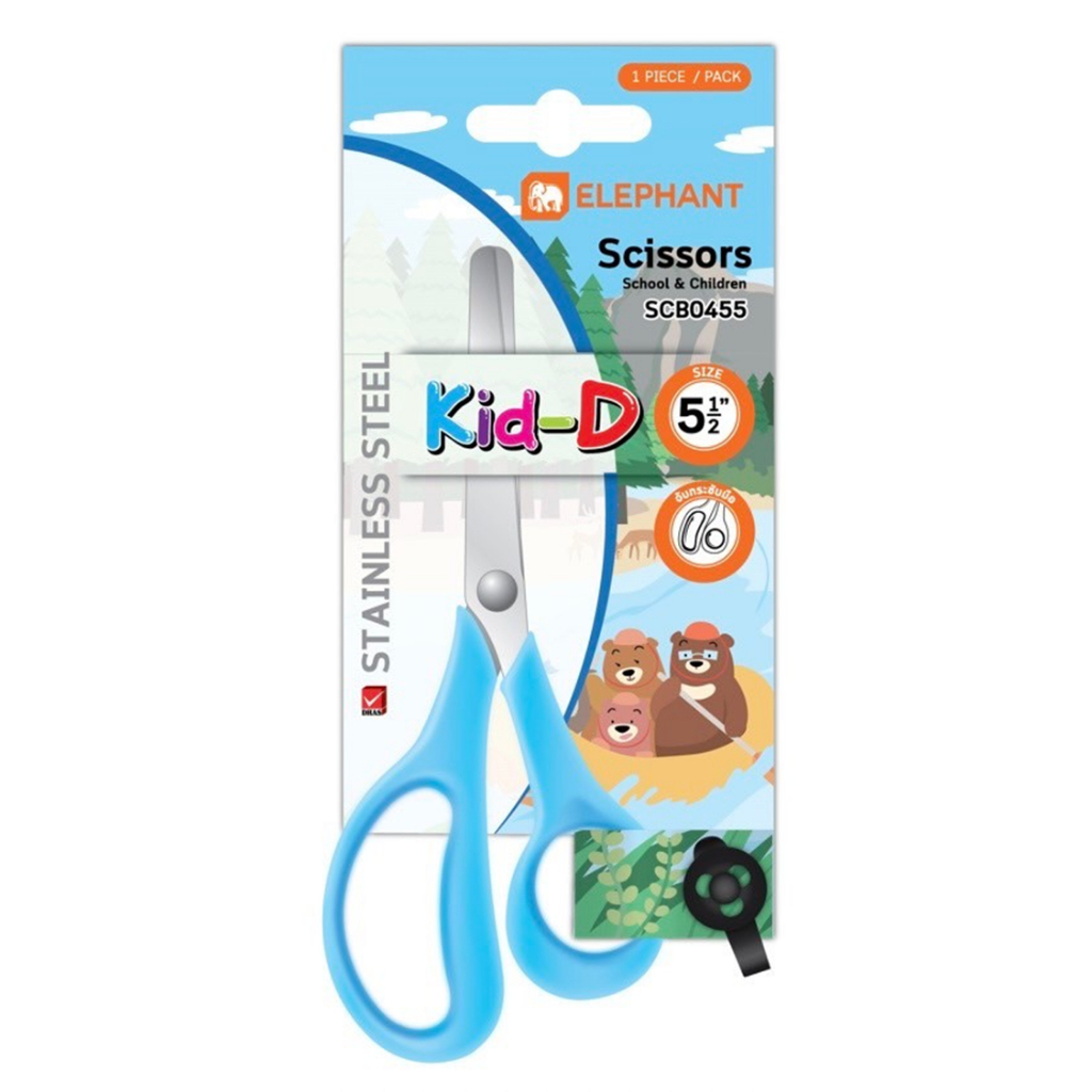 Elephant ตราช้าง กรรไกร SCB0455 (KID-D) ขนาด 5 1/2 นิ้ว สีฟ้า