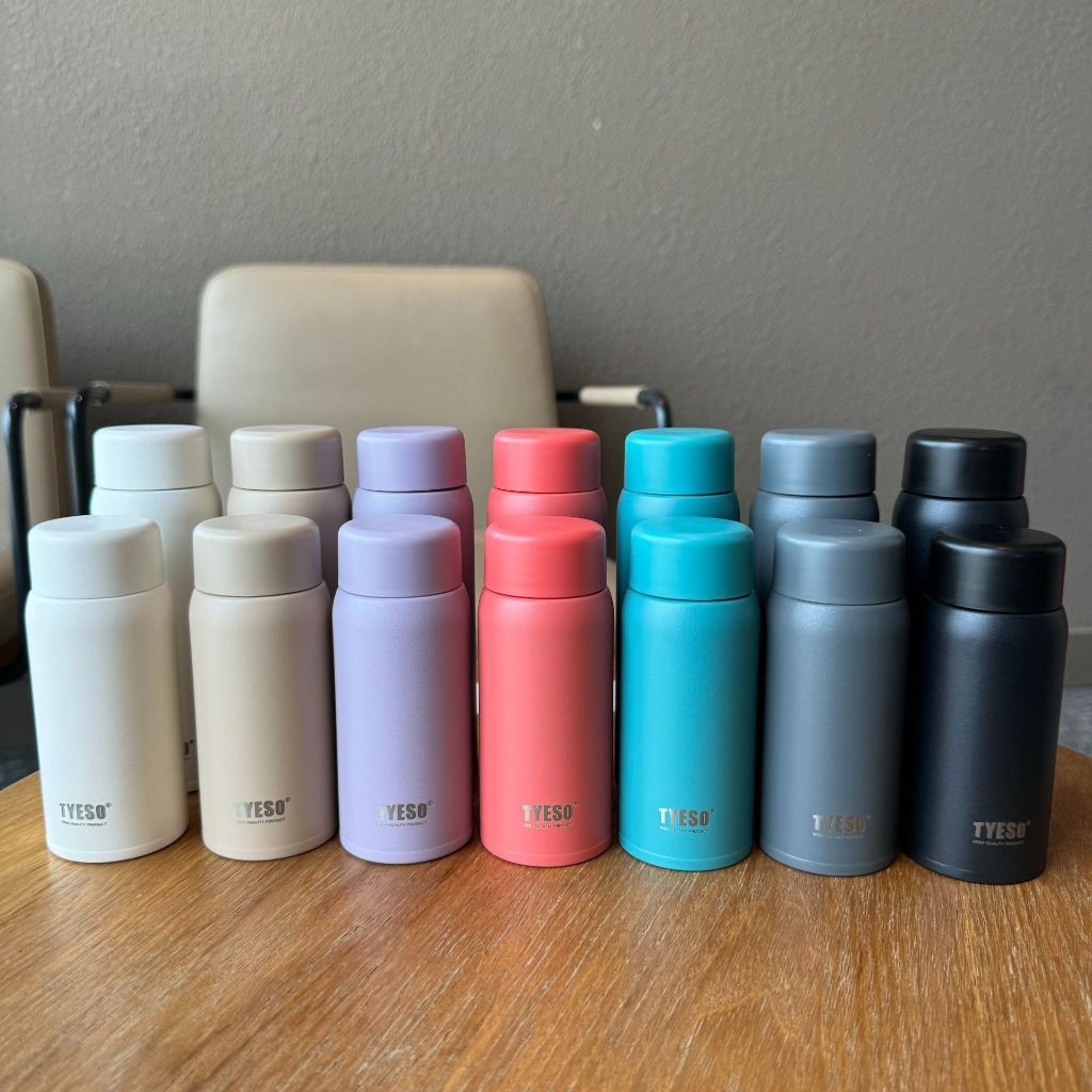 TYESO MINI แก้วน้ำแบบพกพา แก้วเก็บอุณหภูมิ 260ML กระบอกน้ำขนาดเล็ก เก็บความร้อน เก็บความเย็น 150ml/2