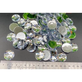 พลอยเรซิ่น ทรงกลม ฐานเรียบ ขนาด25mm/30mm/35mm ใช้ในงานศิลปะตกแต่ง diy