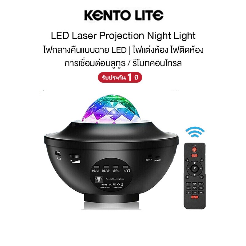 โคมไฟโปรเจคเตอร์ พร้อมลำโพงบลูทูธ ไฟแต่งห้อง Sky Projector ​ไฟตกแต่งห้อง โคมไฟดาว ไฟตกแต่งห้องนอน