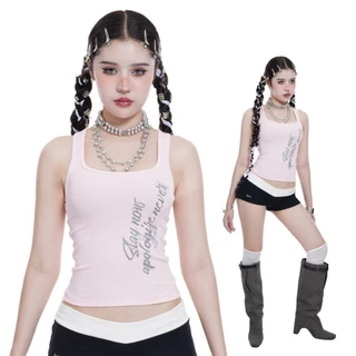 TANK IT UP เสื้อกล้าม LAMA สกีนลายเซ็กซี่ดีไซน์เข้ารูปทรงกระชับพอดีตัว ผ้ายืดนิ่ม สัมผัสสบาย