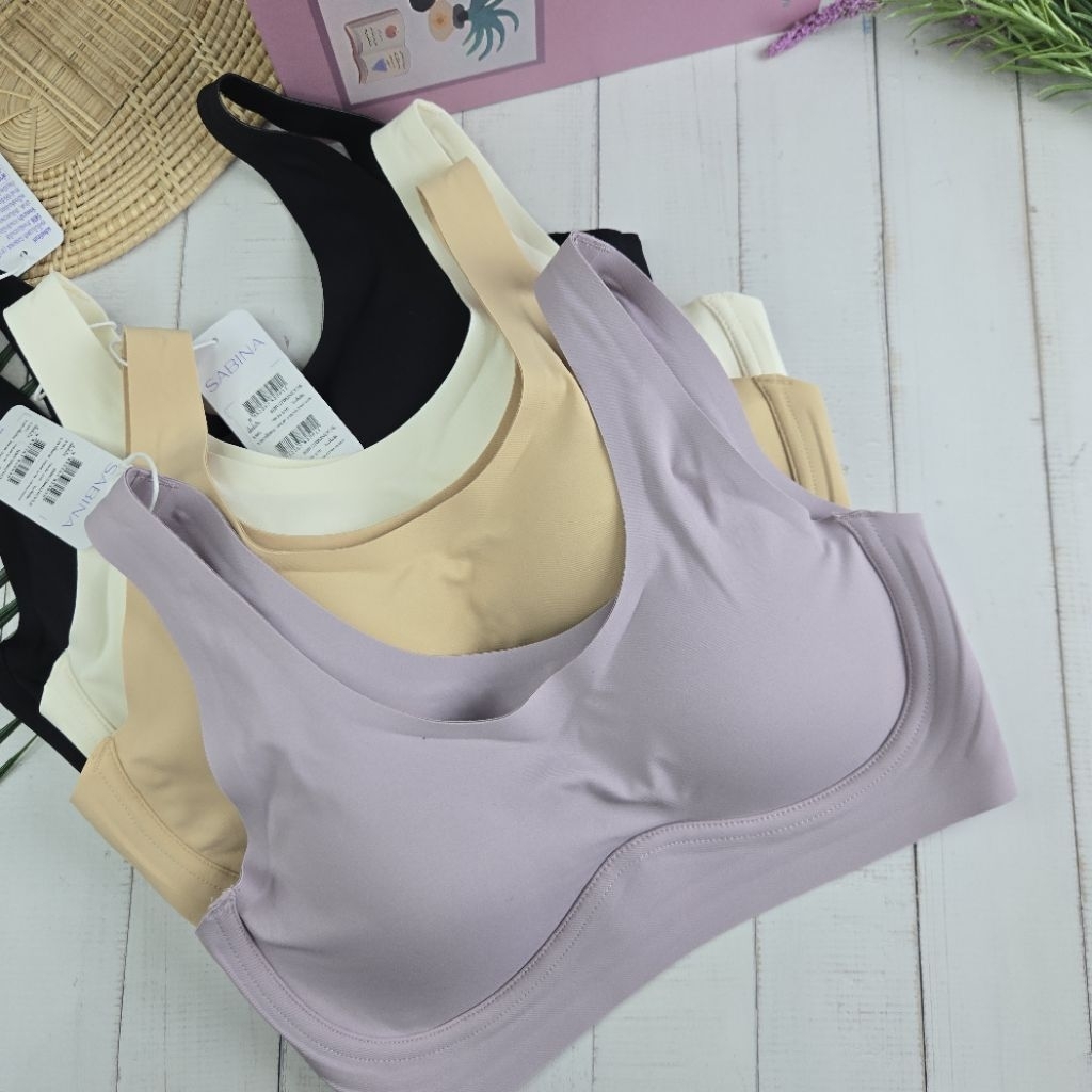 Sabina รหัส HBU25002 เสื้อชั้นใน*แบบสวม* ไร้ตะเข็บ ไร้โครง Habpy Pretty Perfect Level 1