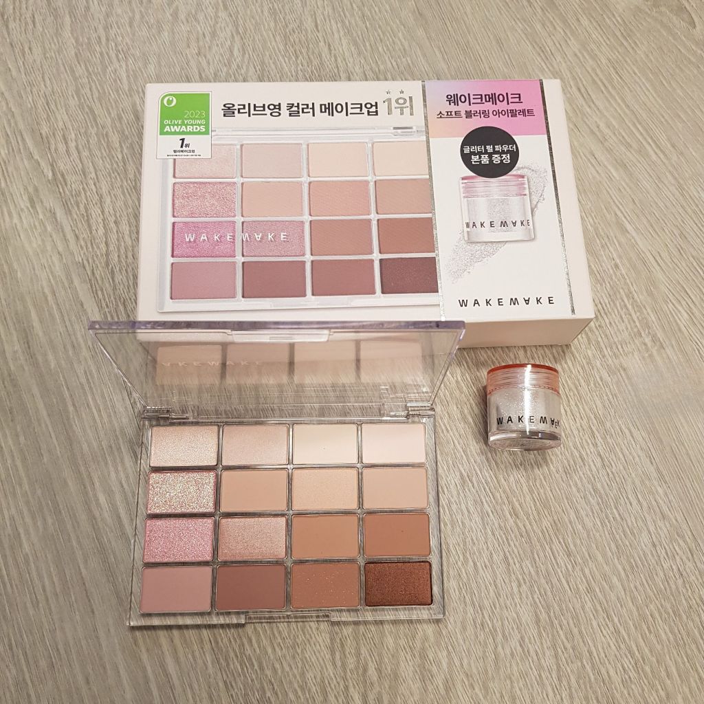 #พร้อมส่ง# WAKEMAKE Soft Blurring Eye Palette Special Set – 02 Lively Blurring (14g + 2.5g)