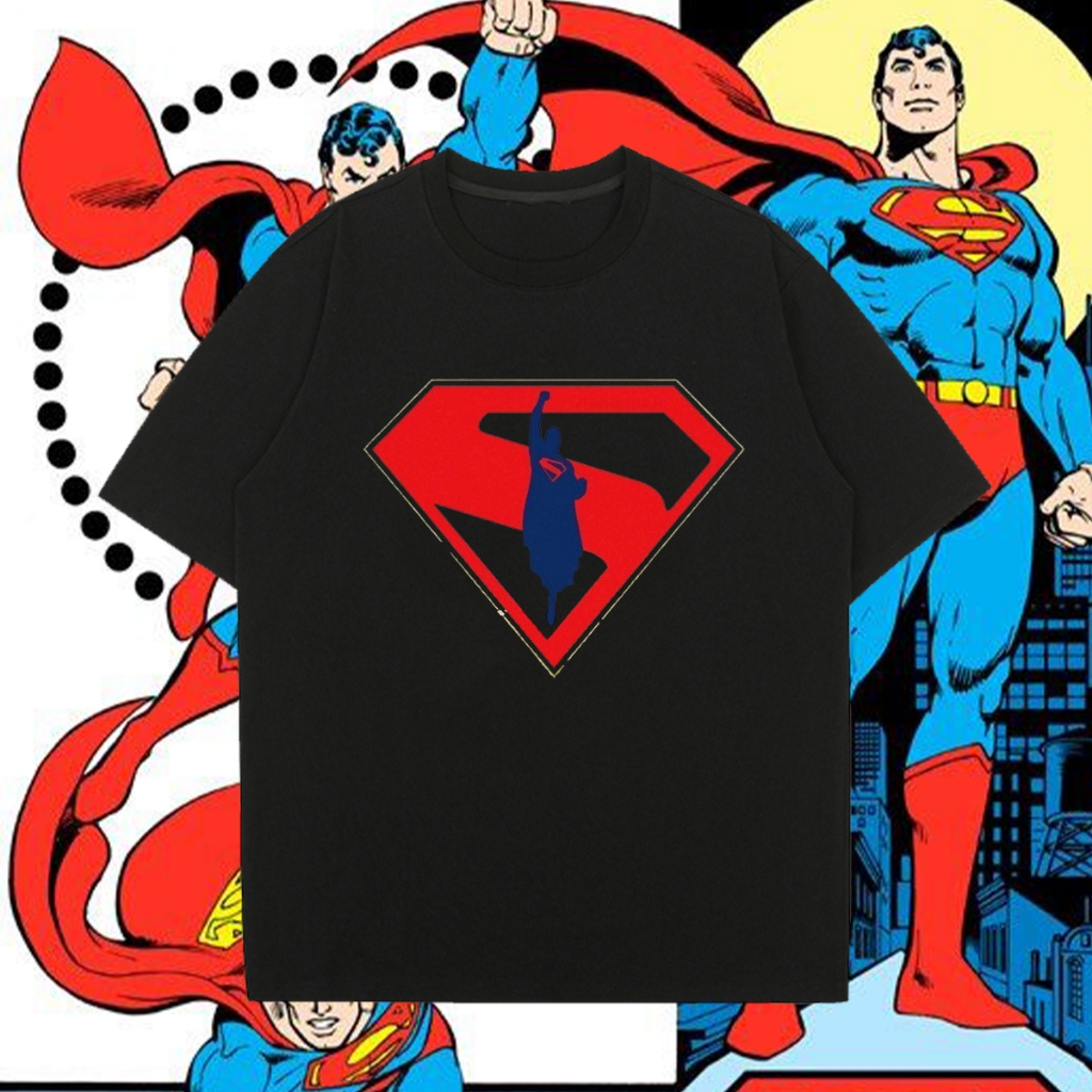 New Fashion SUPERMAN Movie Fans T-Shirt Classic Logo S-Shield T-Shirt SUPERMAN Baju   สวมใส่สบาย ๆ  