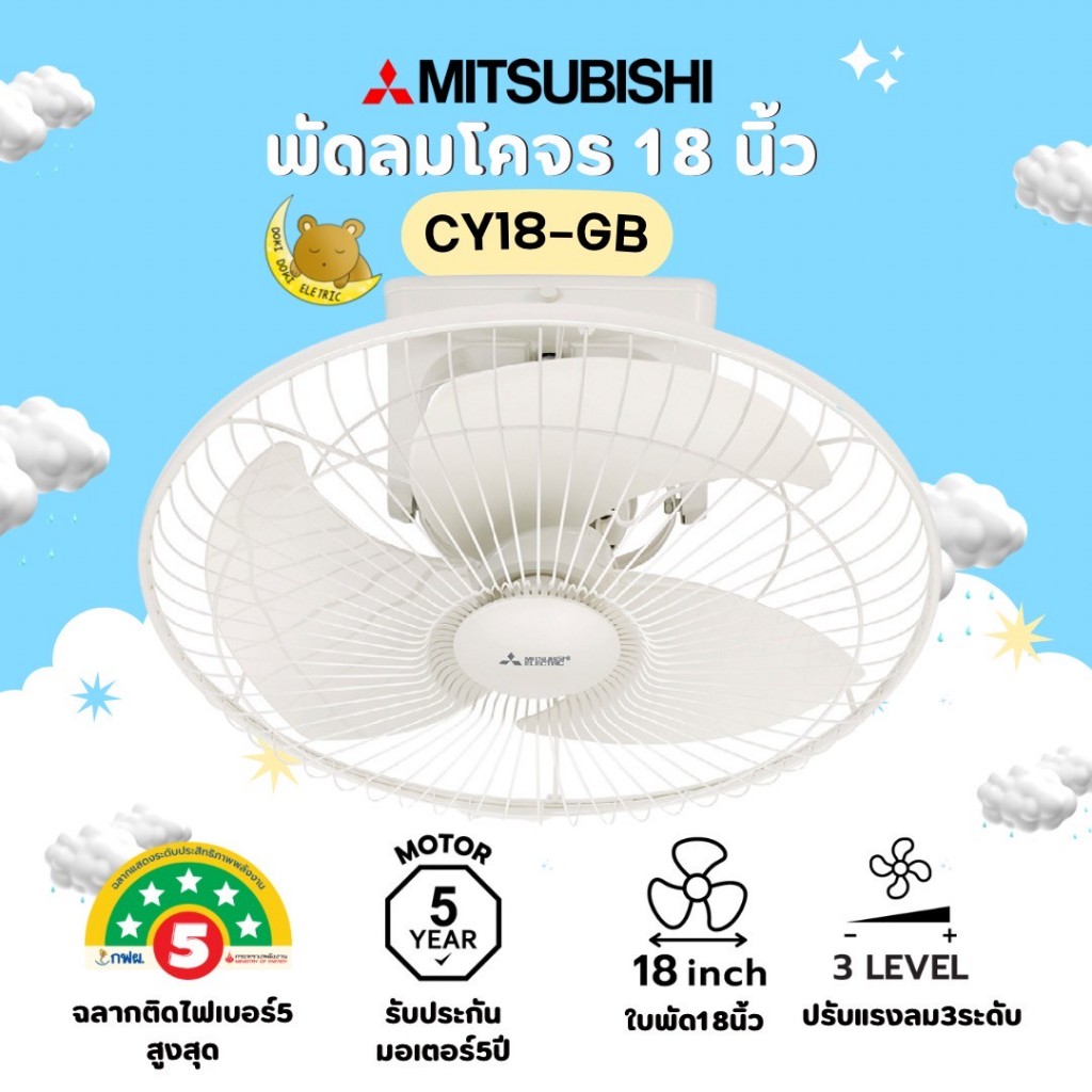 พัดลมโคจร Mitsubishi (มิตซูบิชิ) ขนาด 18 นิ้ว รุ่น CY18-GB