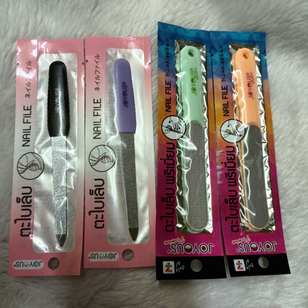 1 อัน ตะไบเล็บ จอยอัส มือเท้า ลบคมปลายเล็บ ป้องกันขีดข่วน nail file joyous คละสี  เลือก ปลายแหลม พรี