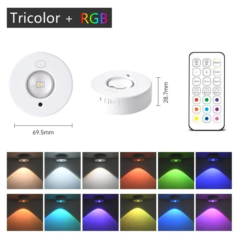 nice โคมไฟLED 13สี ไฟตู้ RGB ไฟติดผนัง ไฟแต่งห้อง ไร้สาย สําหรับตกแต่งตู้เสื้อผ้า TYPE-C ชาร์จUSB 1/3ชิ้น - รูปที่ 7