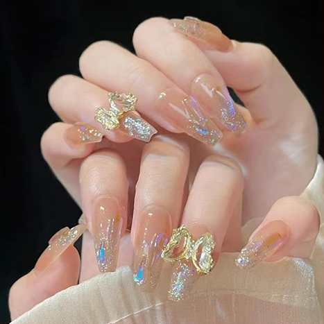 รุ่นมีกล่อง แถมกาว! เล็บปลอม (24 ชิ้น) เล็บเจล เล็บปลอมสำเร็จรูป