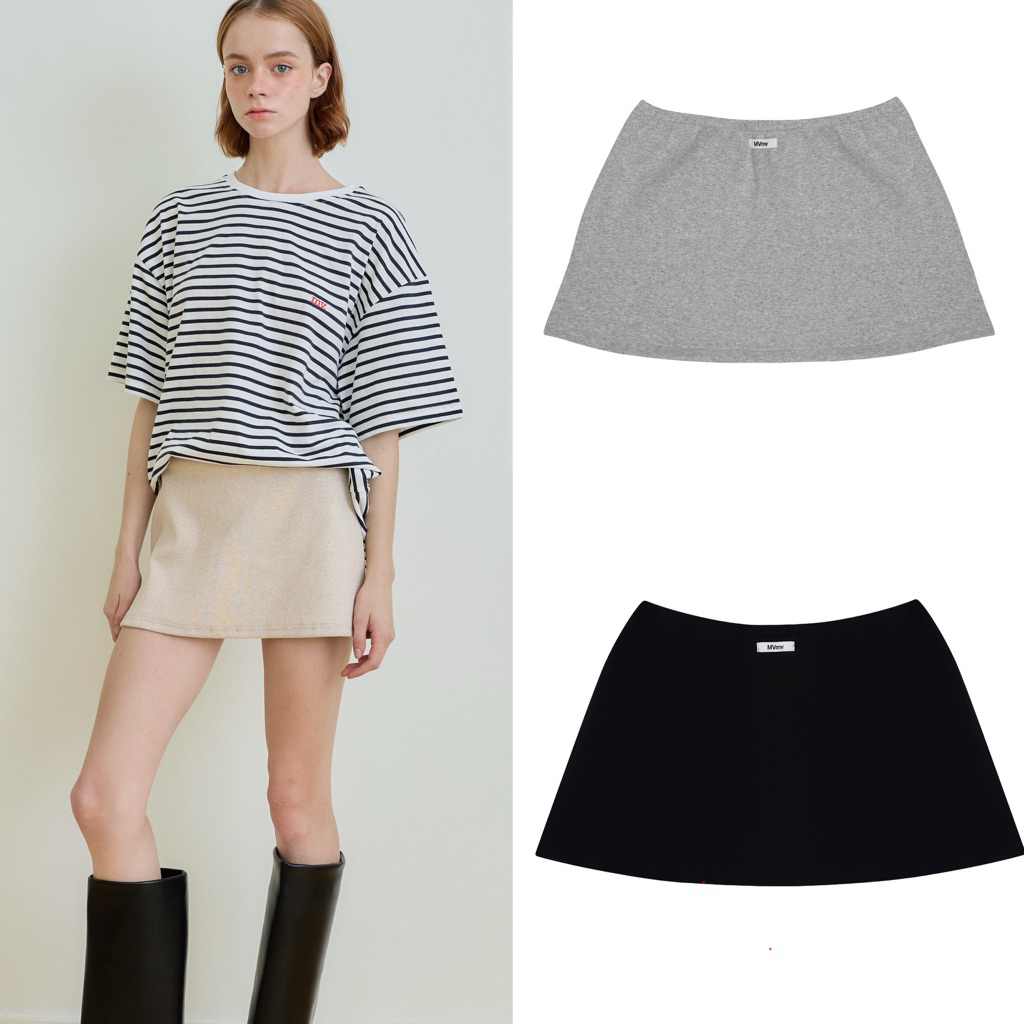 MVBKK LABEL MINI SKIRT (3colors) กระโปรงสั้นผ้าร่อง