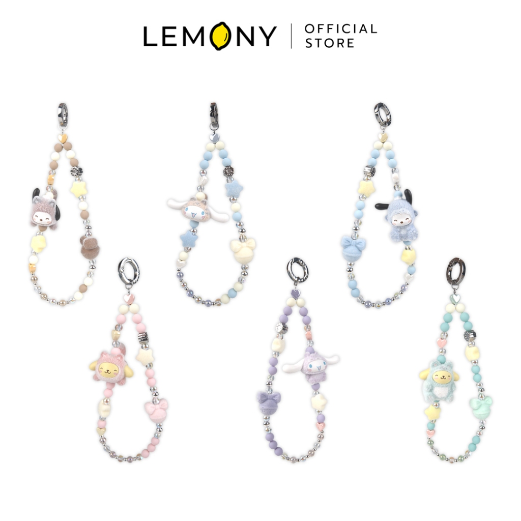 LEMONY กล่องจุ่มพวงกุญแจสายคล้องโทรศัพท์ Sanrio Characters Series ขนาด 20 ซม. (Doggie Friends)