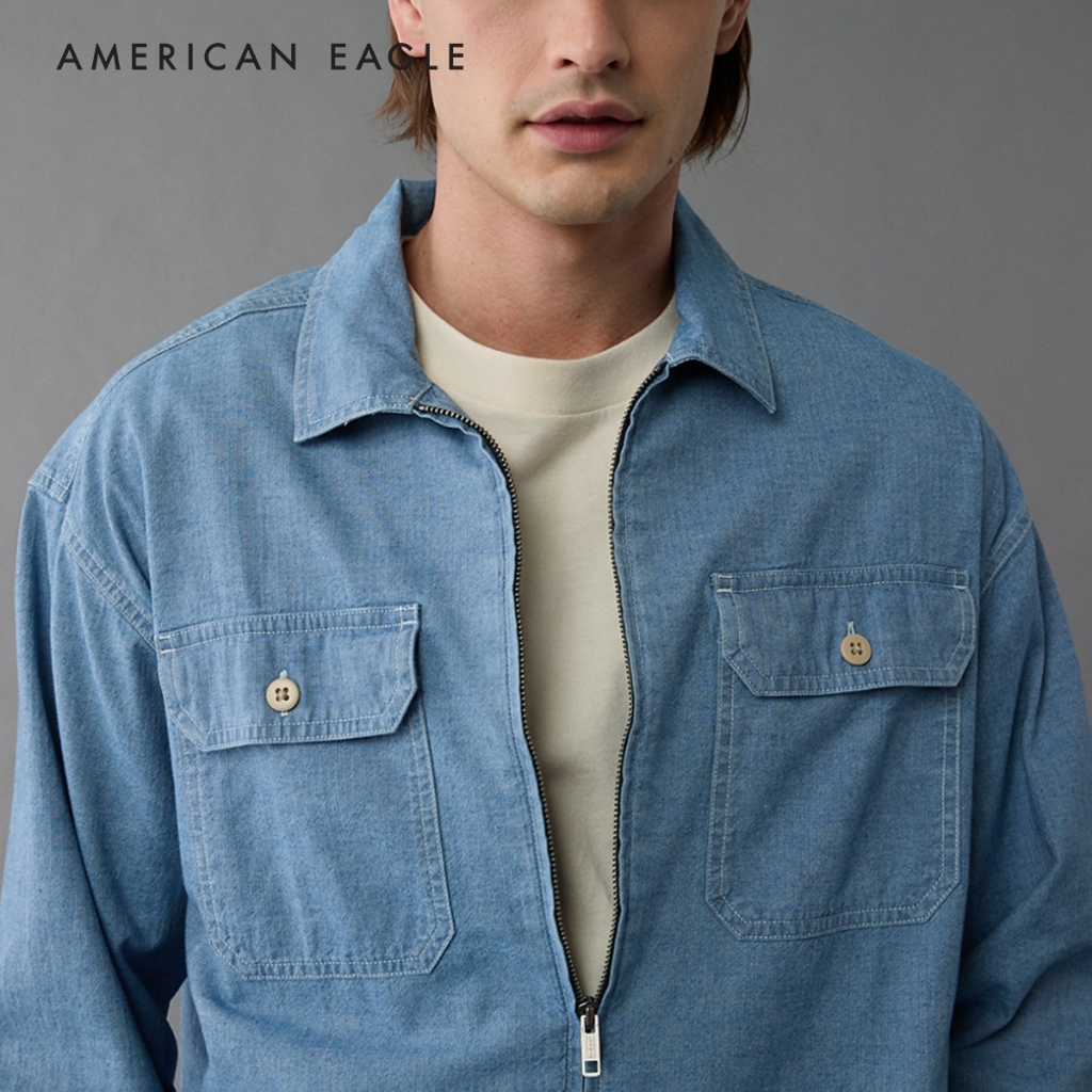 American Eagle Herringbone Shacket เสื้อแช็คเก็ต ผู้ชาย (NMSH 015-3057-002)