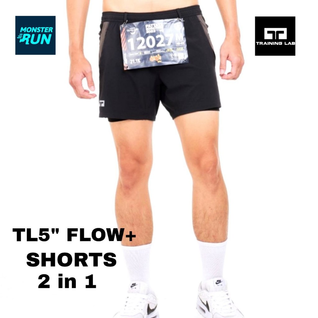 กางเกงวิ่ง Training Lab TL5" Flow+ Shorts 2in1 Men ผู้ชาย (24121)