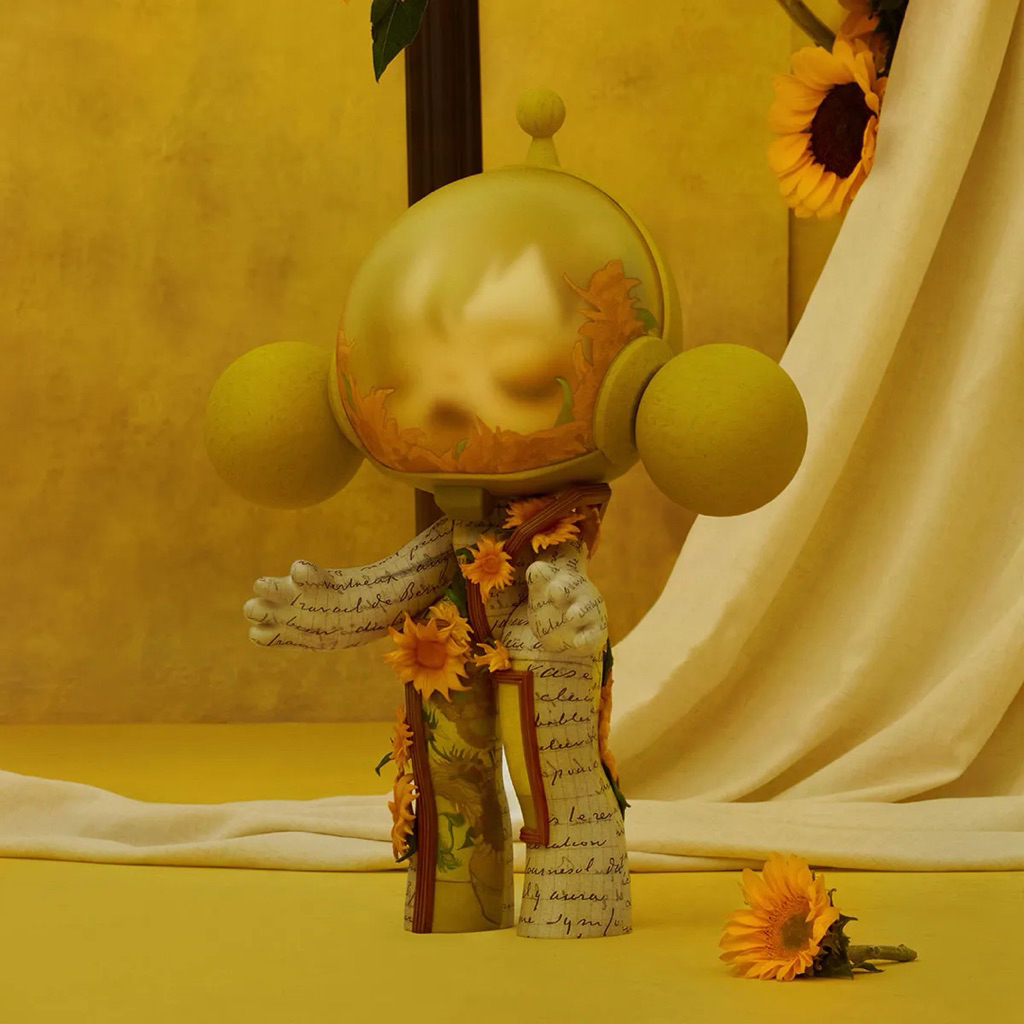 [พร้อมจัดส่ง] MEGA α SKULLPANDA 400% Van Gogh Museum Sunflowers