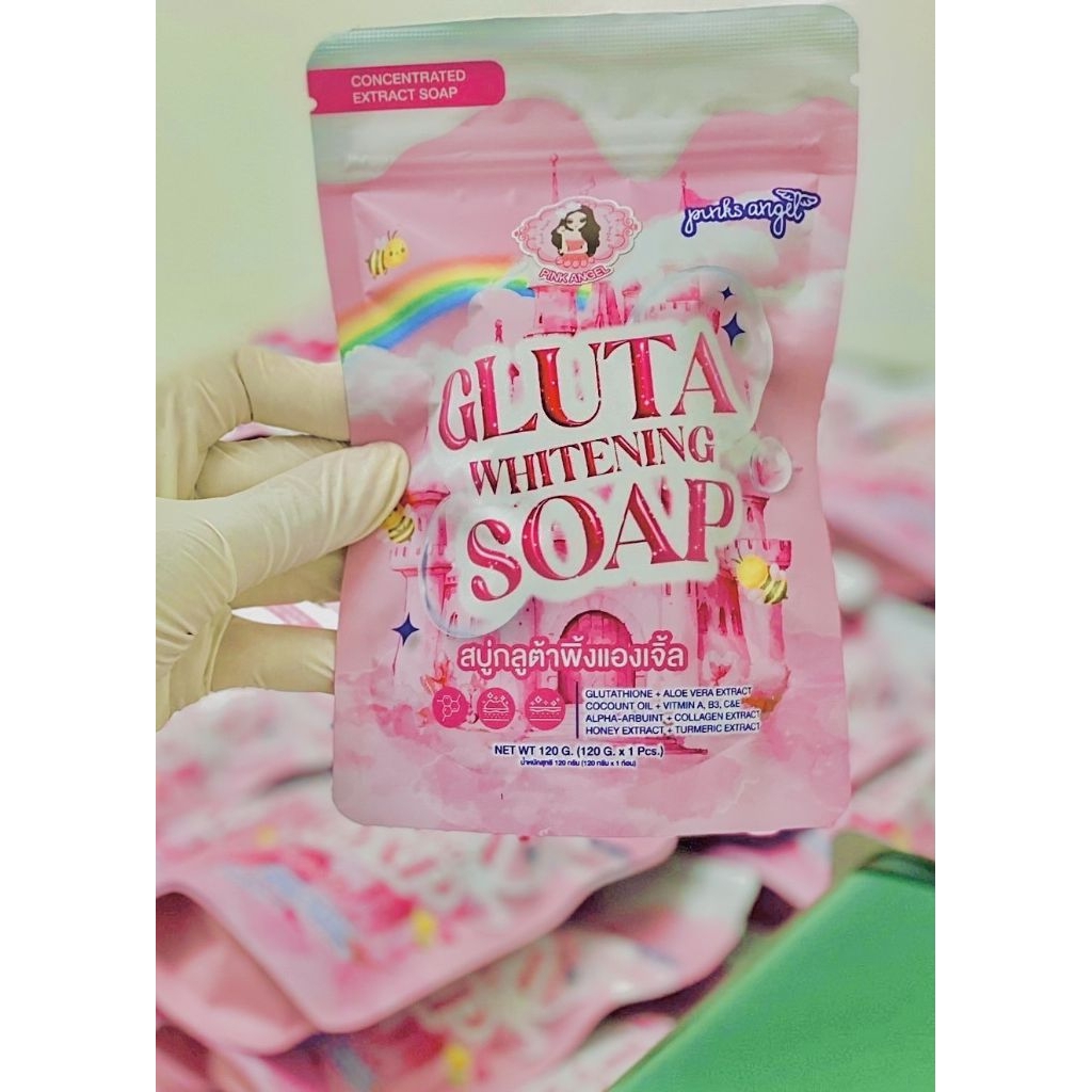 🍯โปร2แถม1🍯❥⁠˙ส่งไวของแท้💯♡⁠˖⁠มีบัตรตท.สบู่โสมกลูต้าน้ำผึ้งพิ้งแองเจิ้ล🍯 ผลัดเซลล์ผิวเปิดผิวรับครีม 🍯 - รูปที่ 3