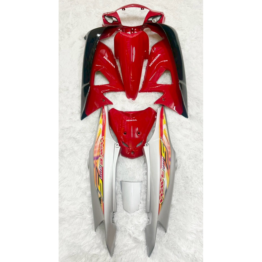 ชุดสีเวฟ100S Ubox (05) ตัวใหม่ สีแดงเทา มีดิสหน้า เต็มคัน