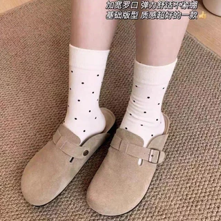 🎀พร้อมส่งจากไทย🎀TA-11ถุงเท้าข้อยาวลายจุด1คู่ ถุงเท้าแฟชั่นสไตล์ญี่ปุ่น