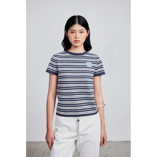 Breeze Club Tee [พร้อมส่ง] เสื้อยืดลายทางไหมพรม
