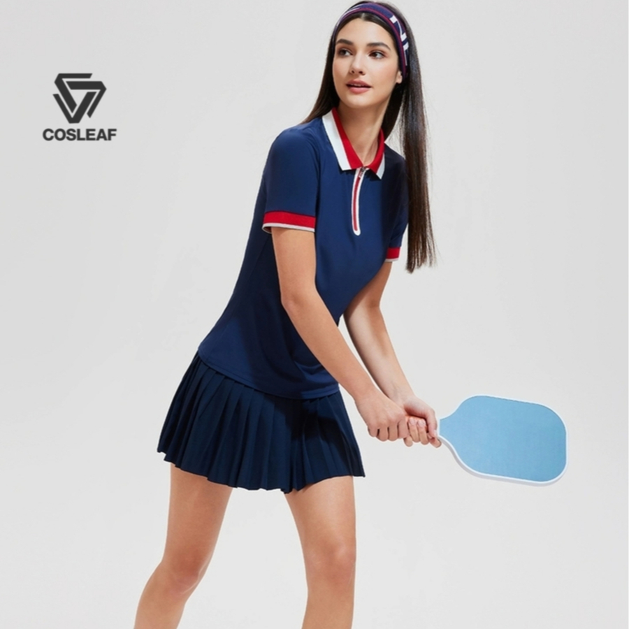 Cosleaf Polo เสื้อโปโล ชุดกอล์ฟ มีซิปหน้า ทรงเข้ารูป ผ้ายืดหยุ่นใส่สบาย พร้อมส่ง