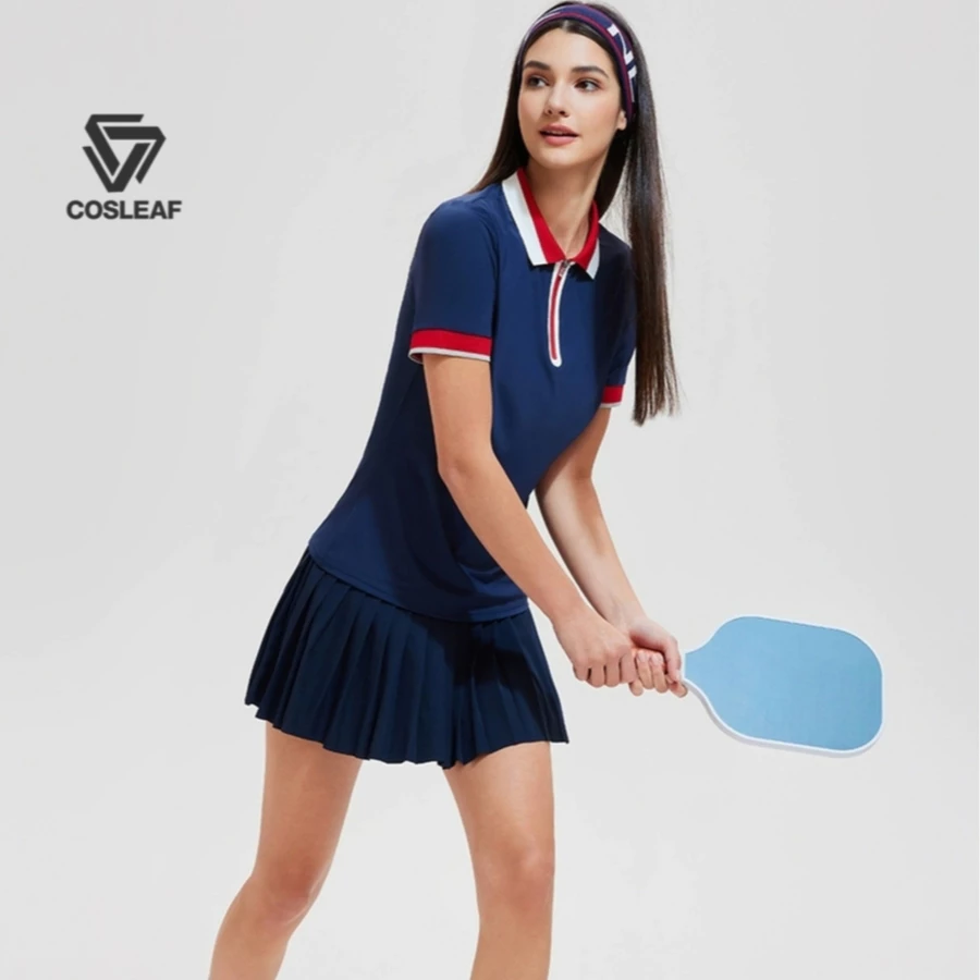 Cosleaf Polo เสื้อโปโล ชุดกอล์ฟ มีซิปหน้า ทรงเข้ารูป ผ้ายืดหยุ่นใส่สบาย พร้อมส่ง