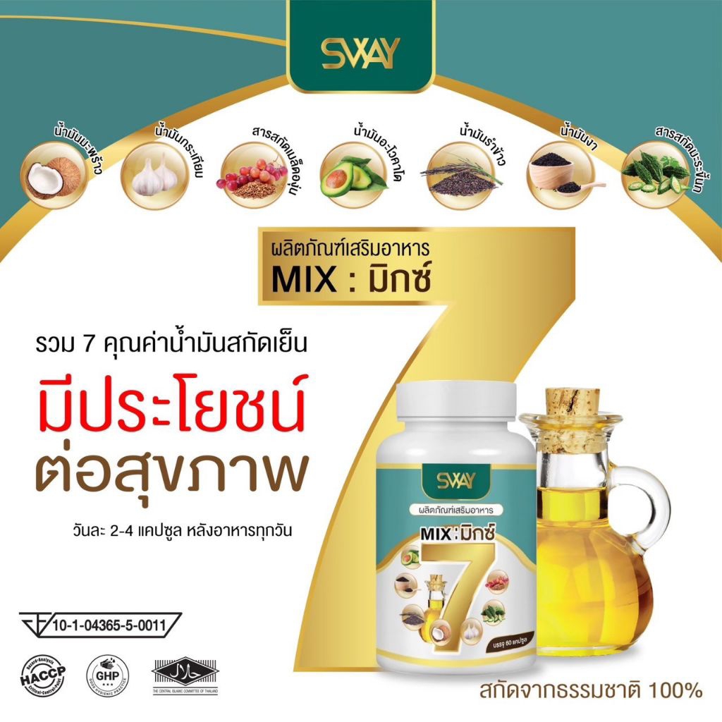 Sway ผลิตภัณฑ์เสริมอาหาร MIX:มิกซ์7 สุดยอดอาหารเสริมบำรุงร่างกาย