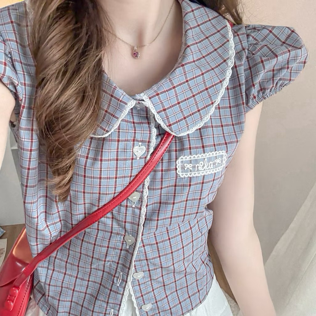 เสื้อคอบัวแขนตุ๊กตาผูกหลัง แบรนด์ RIKA