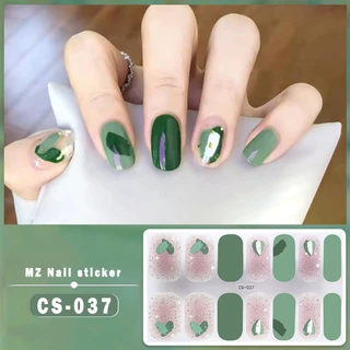 สติ๊กเกอร์ติดเล็บสีทองไล่เฉดกันน้ำแบบปลอดมลภาวะใหม่ล่าสุดจากซีรีส์ CS ดีไซน์ DIY สำหรับตกแต่งเล็บ ชุด 14 ชิ้น เหมาะสำหรั