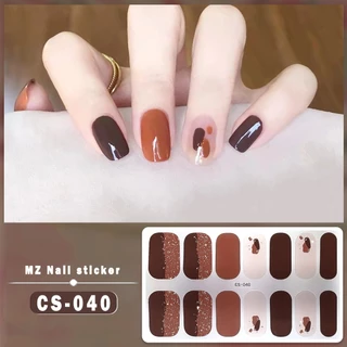 สติ๊กเกอร์ติดเล็บสีทองไล่เฉดกันน้ำแบบปลอดมลภาวะใหม่ล่าสุดจากซีรีส์ CS ดีไซน์ DIY สำหรับตกแต่งเล็บ ชุด 14 ชิ้น เหมาะสำหรั