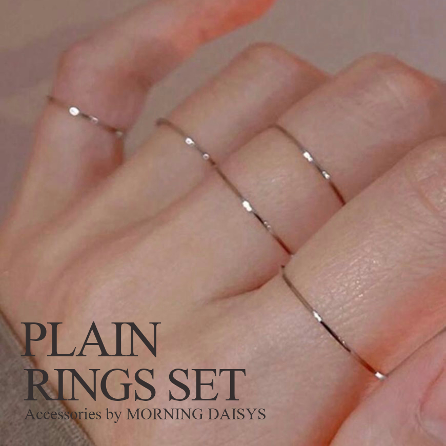 MORNING DAISYS ชุดแหวน 5 วงแหวนโลหะ รุ่น PLAIN