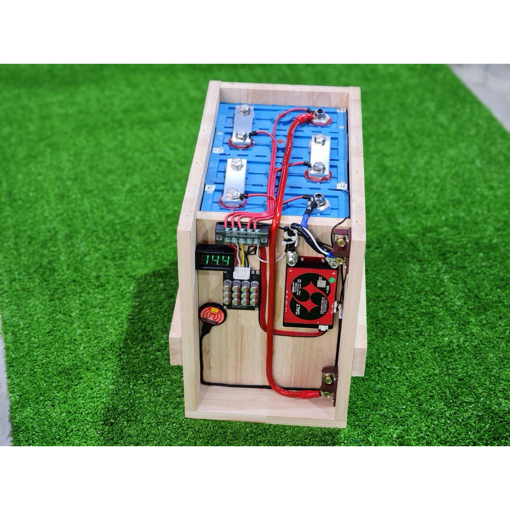 12v 200ah แบตลิเธียม 3.2v 4s ครบชุด BMS DALY แบตเตอรี่ LiFePo4 3.2v 200ah ใส่ Active Balance5A  12v 