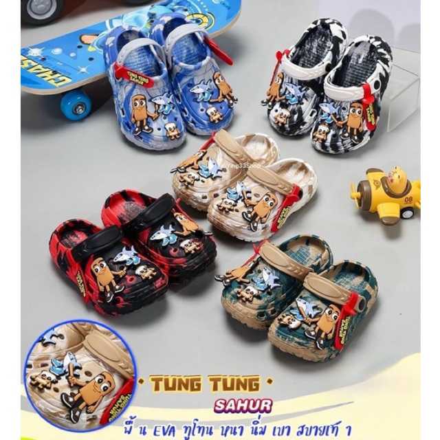 พร้อมส่งTUNG TUNG SAHUR รองเท้าหัวโตเด็ก(แนะนำลด 1ไซส์) พื้นเบานุ่มมาก ขนาดวัดจากด้านในรองเท้าเป็นหลัก