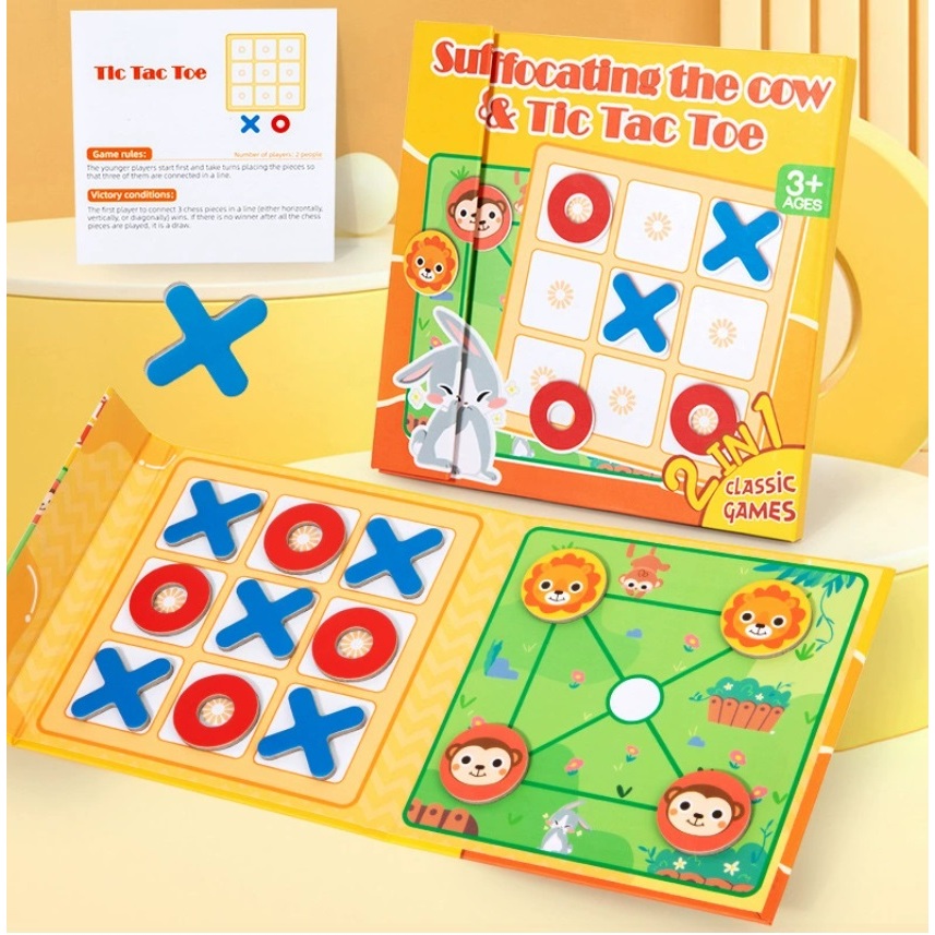 Tic Tac Toe Game บอร์ดเกม ทิก-แทก-โท เอ็กซ์โอ OX XO Xs Os  tic-tac-toe chess toy - Interactive Game