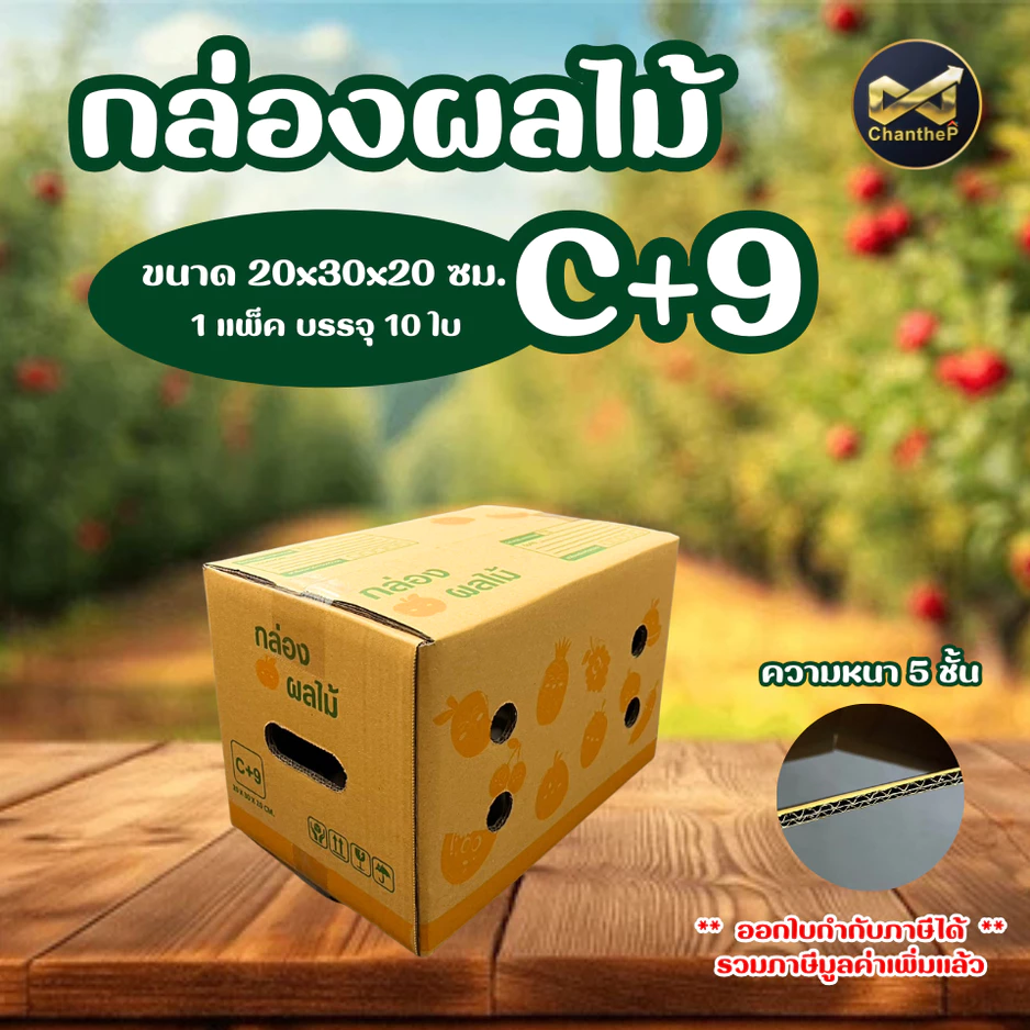 กล่องผลไม้ C+9 [10ใบ] ความหนา 5 ชั้น