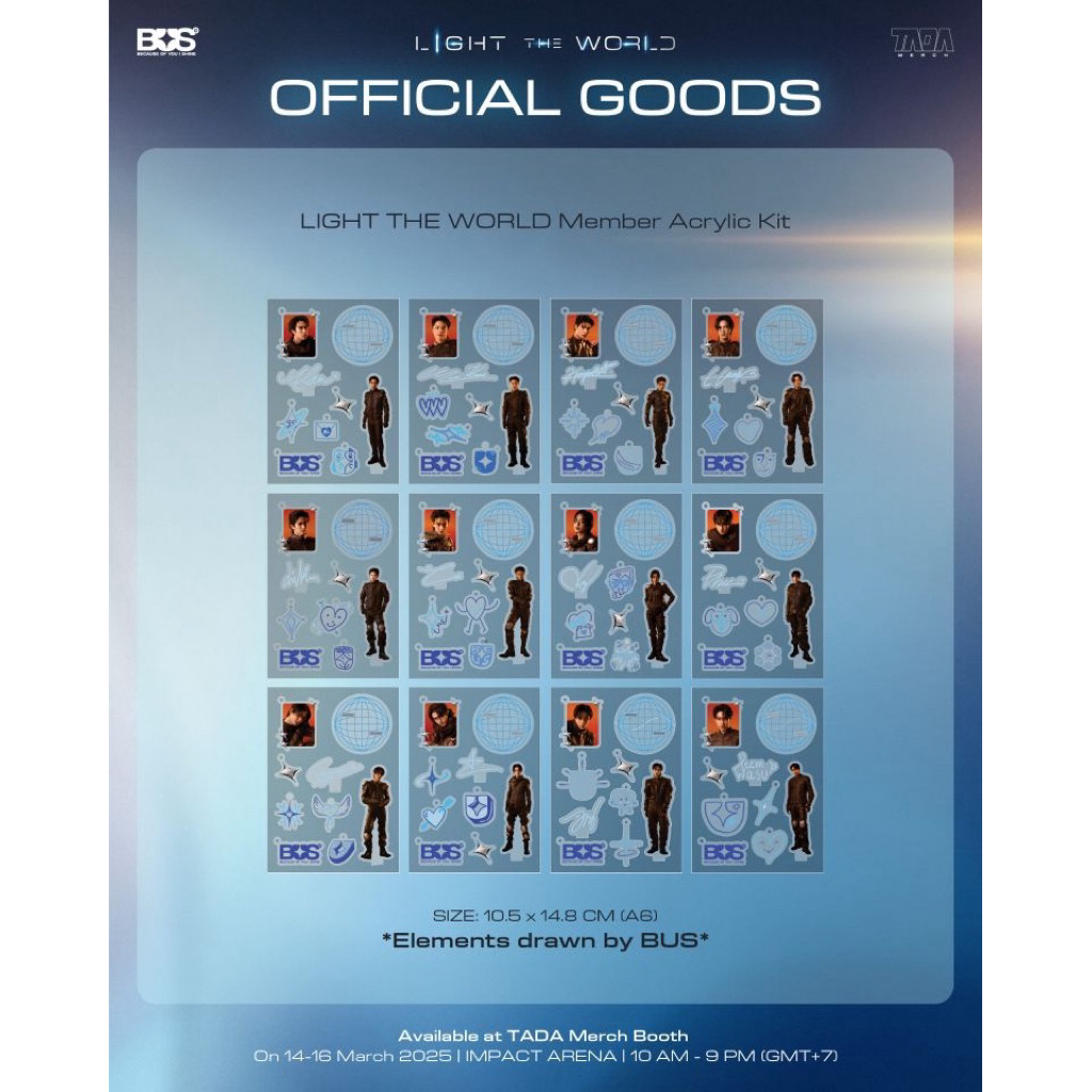 BUS LIGHT THE WORLD MEMBER ACRYLIC KIT