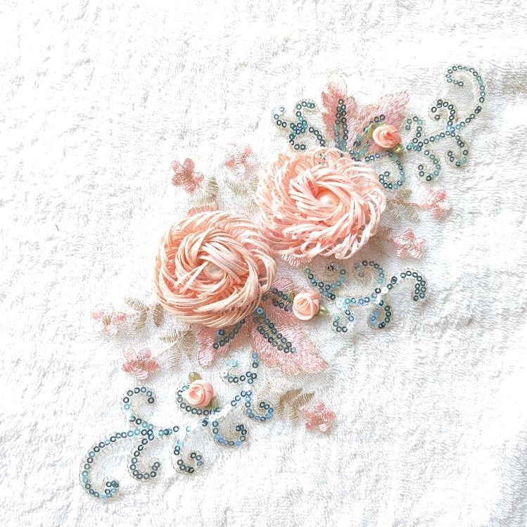 💐 ลูกไม้ ดอกไม้ 3D ตกแต่งเสื้อผ้า ตกแต่ง DIY