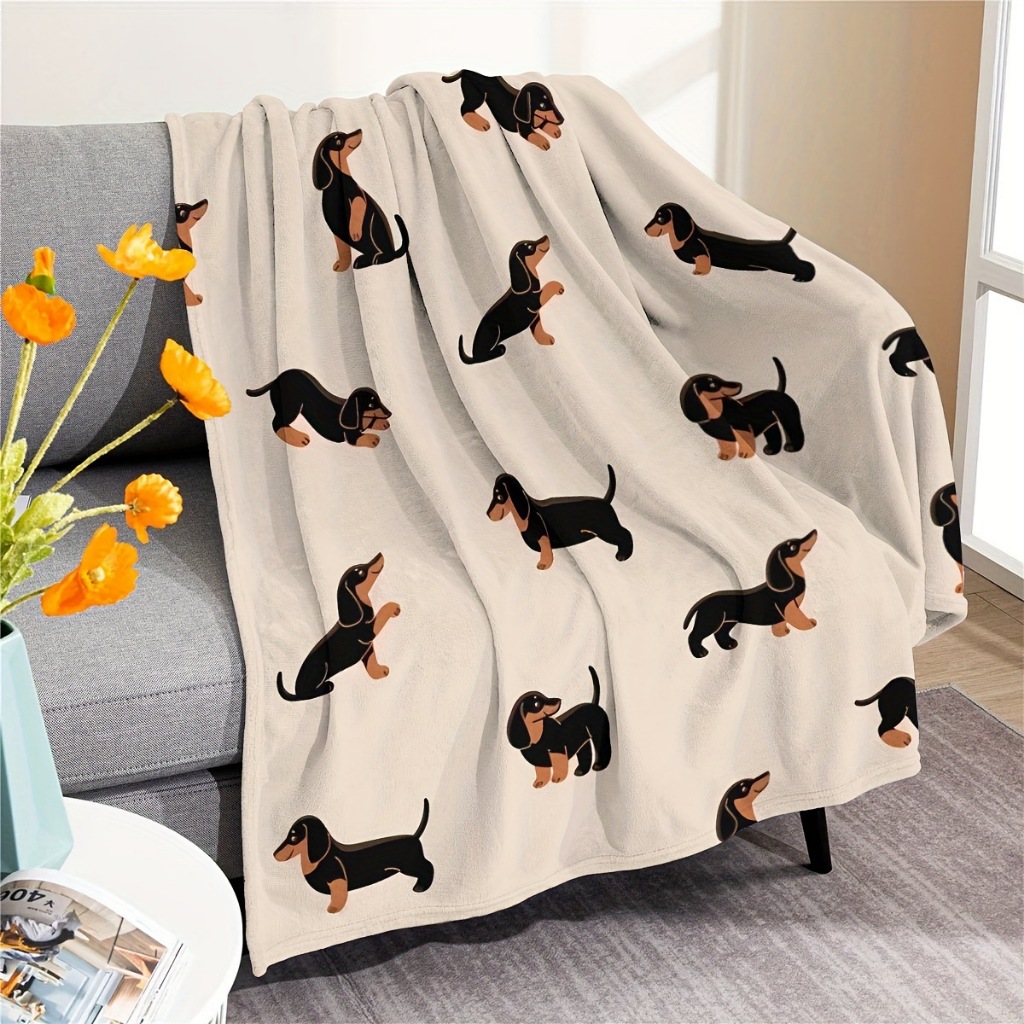 ผ้าห่มขนนุ่มมาก ลาย Dachshund ผ้าห่มลายดัชชุน ขนาด 100*130 cm ใช้ได้ทั้งที่ทำงาน/ที่บ้าน โฮมมี่สุดๆ