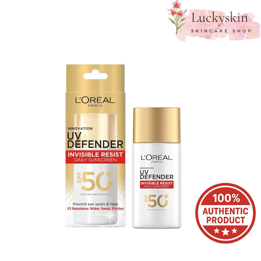 พร้อมส่งexp09/28  L'ORÉAL PARIS UV Defender Invisible Fluid SPF50+ PA++++ Long UVA 50ml
