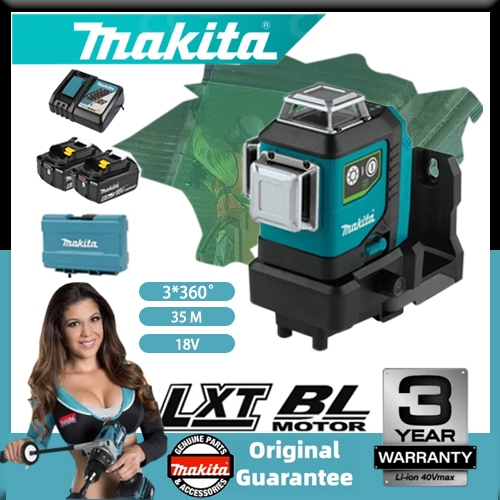 Makita SK700GD เครื่องมือวัดเลเซอร์ลิเธียมไอออนสีเขียว 12V, แบตเตอรี่ลิเธียม 12V ความเข้มแสงกลา